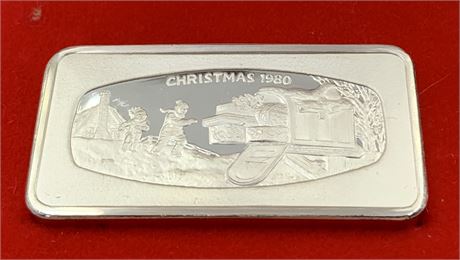 1980 Sterling Silver Franklin Mint Christmas Ingot