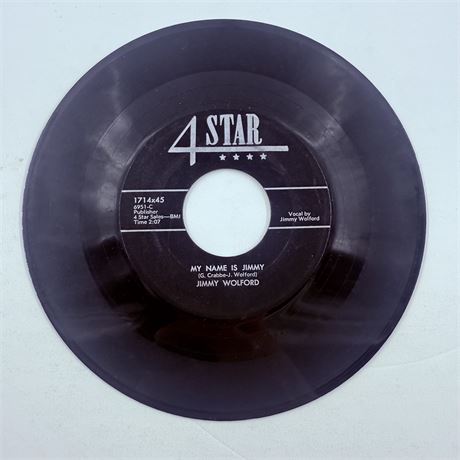 Jimmy Wolford My Name Is Jimmy 45 Vinyl Record