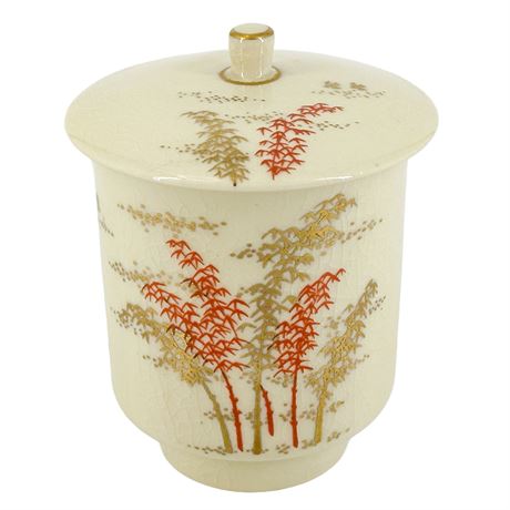 Vintage Japanese Kutani Lidded Tea Cup
