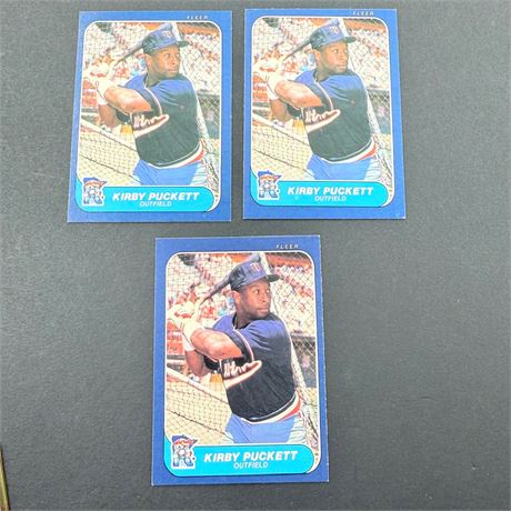3x 1986 Fleer Kirby Puckett #402