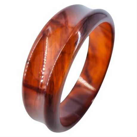 Vintage Lucite Swirl Amber Colored Bangle