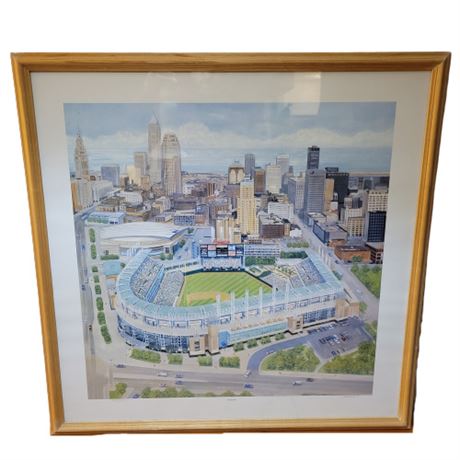 Limited Edition Framed Jacobs Field Print by Jim Trusillo