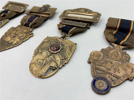 Four 1930-1941 Award, Convention, Society Ribbon Badges