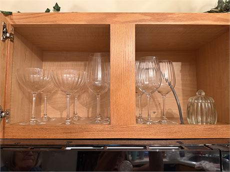 Crystal Stemware & Covered Jar