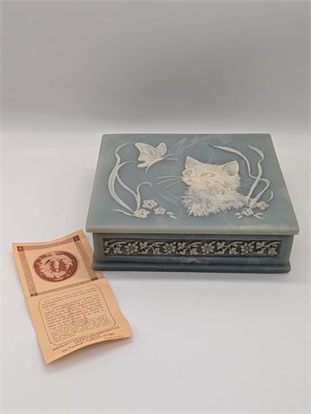 Jewelry Box USA Made Incolay Stone Signed