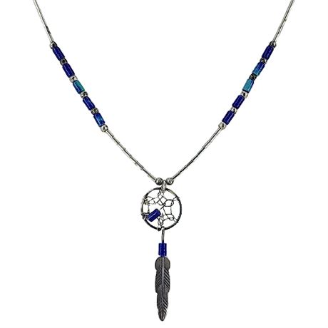 Liquid Sterling Silver Dreamcatcher Necklace