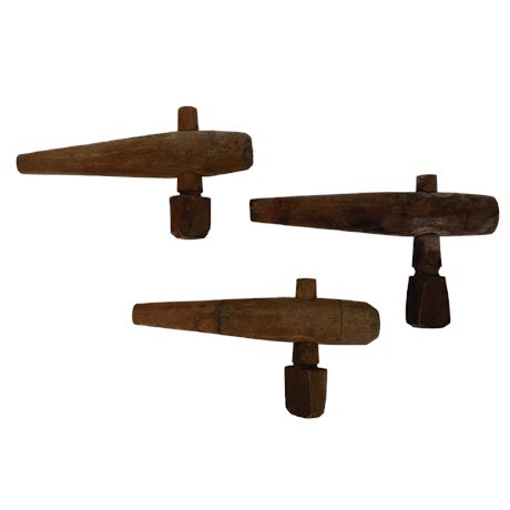 Lot of 3 Antique Wood Keg Taps