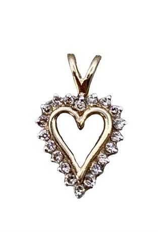 10k Gold & Diamonds Heart Pendant