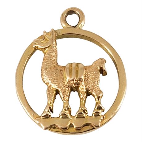 Unmarked Vintage 14-18K Gold Llama Charm