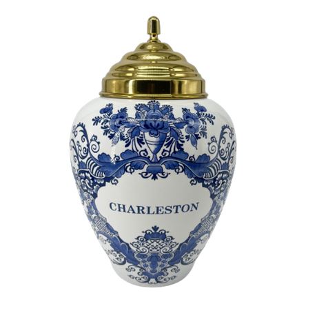 Colonial Williamsburg Delft "Charleston" Tobacco Jar