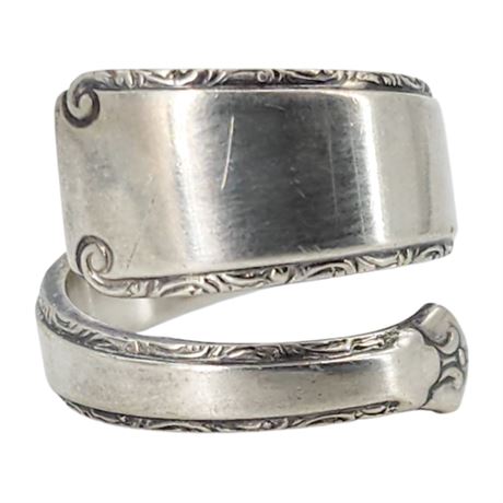 Vintage Sterling Silver Spoon Ring, Sz 6