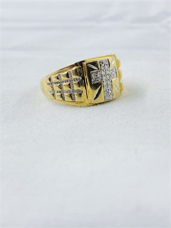 4.7g Vtg 10k Gold Diamond Ring Size 11 Signed JTW