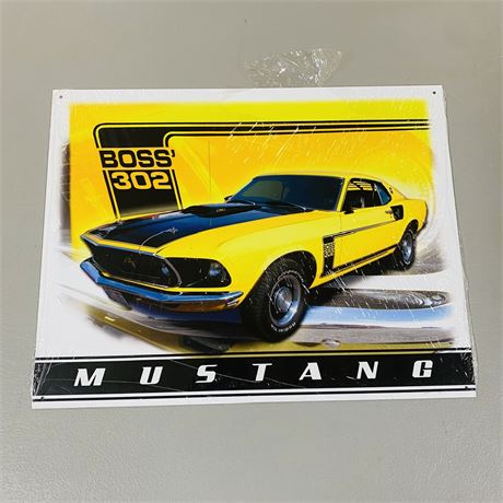 Mustang 12.5x16” Metal Retro Sign