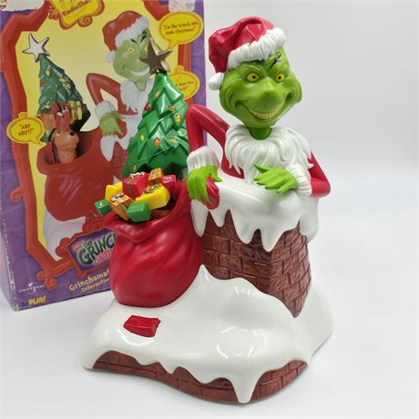 Radio Shack Grinch Animatronic Interactive Coin Bank