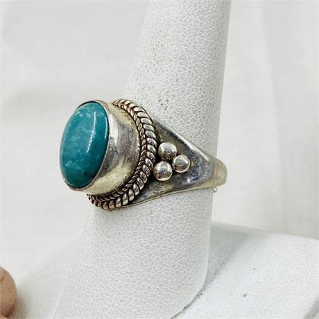 12g Sterling Turquoise Ring Size 9