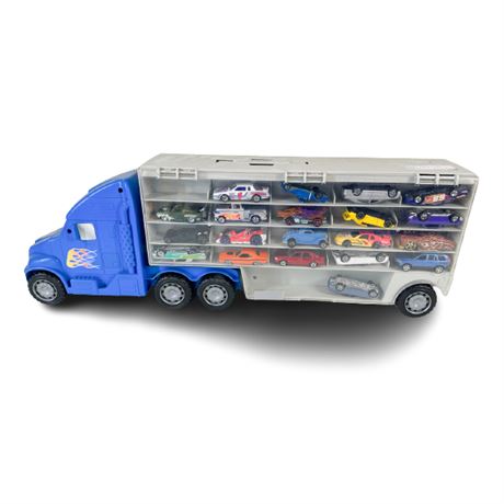 18 Wheeler Toy Car Storage with Hot Wheels