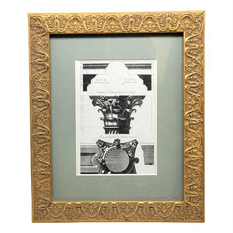 Column Illustration in 8x10 Aaron Brothers Gold Tone Frame