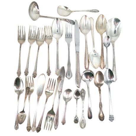 Silverplated Silverware, Assorted Lot, 890.7g