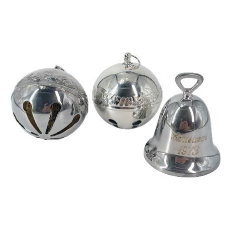 Wallace Silversmiths Silver Plate Christmas Bells