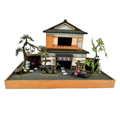 Vintage Miniature Japanese Seafood Restaurant Diorama