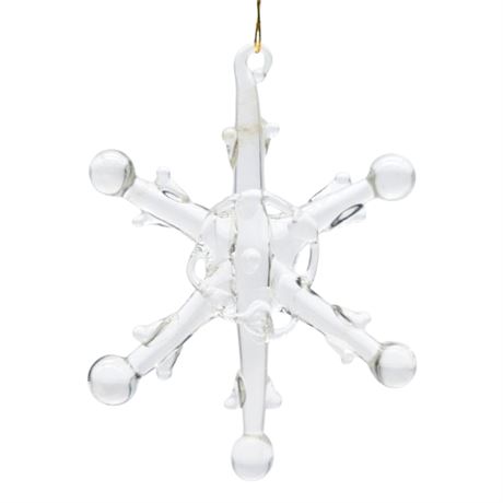 Vintage Hand Blown Glass Snowflake Ornament