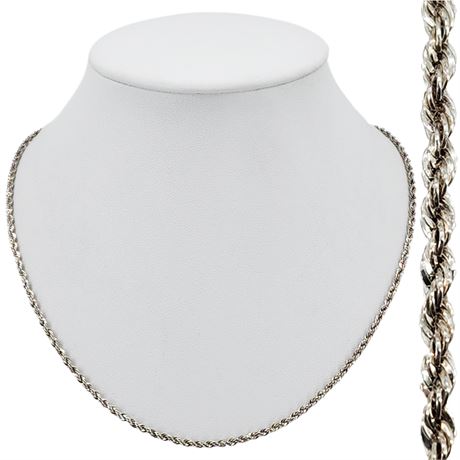 Vintage 18" Sterling Silver Rope Chain