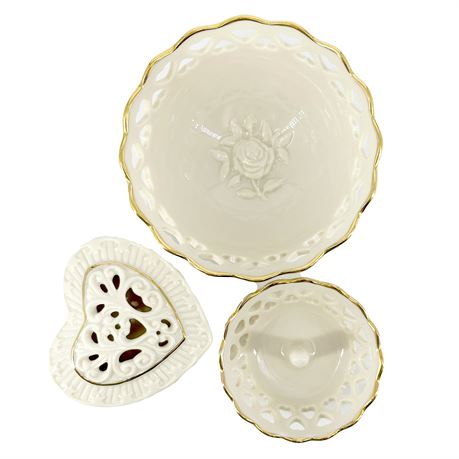 Lot of Three Vintage Lenox Heart Collection Pieces