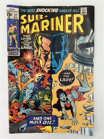 15 cent No 37 1971 Sub-Mariner Marvel Comic Book
