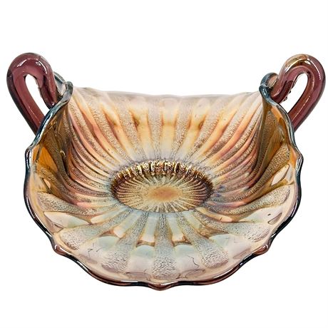 Vintage Fenton UV Reactive Amethyst Carnival Glass Bowl