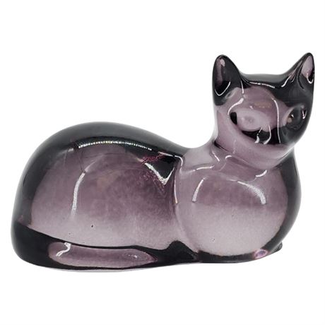Vintage 1995 Lenox Purple Crystal "Fancy Cat: Prim" Cat Figurine