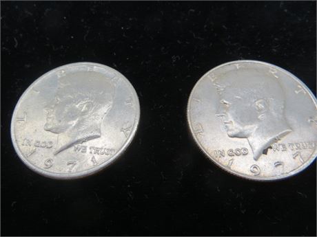 Two 1971 Kennedy Half Dollar