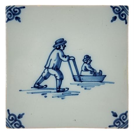 Vintage Royal Tichelaar Makkum Delft Ceramic Tile