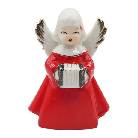 Vintage Ceramic Christmas Angel w/ Accordion