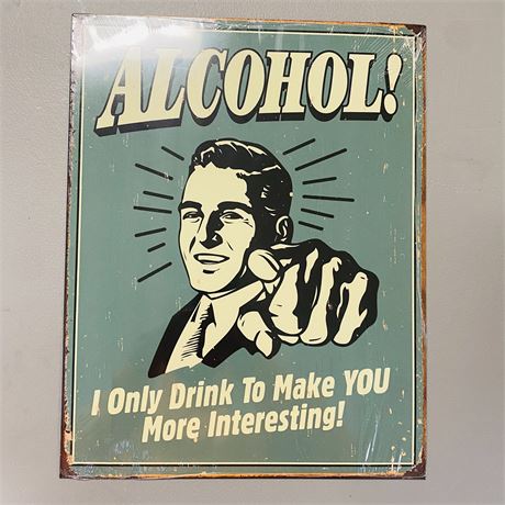 12.5x16” Alcohol Metal Sign