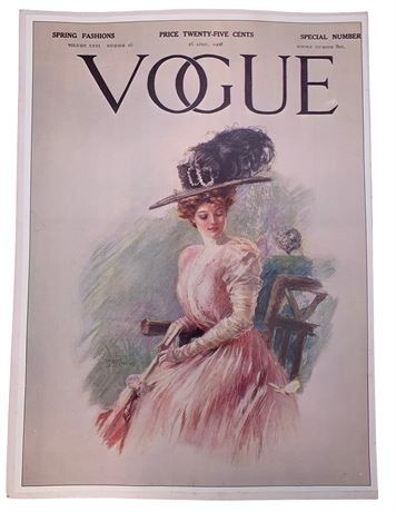 Large 15” Vintage Vogue Magazine Cover Reprint