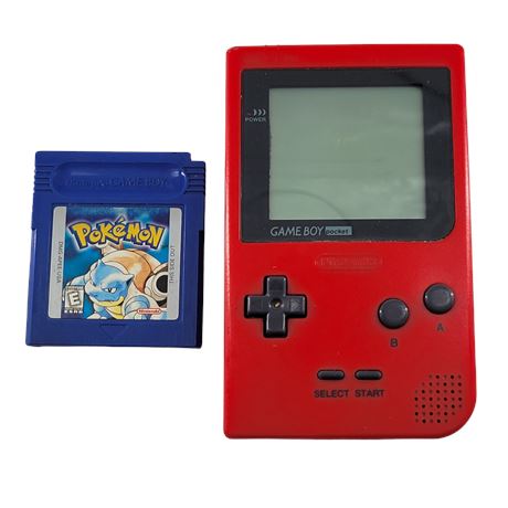 Red Gameboy Pocket w/ Pokemon Blue Version