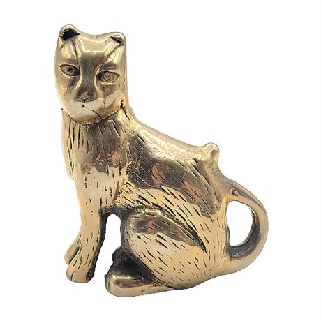 Small Vintage Brass Cat Figurine