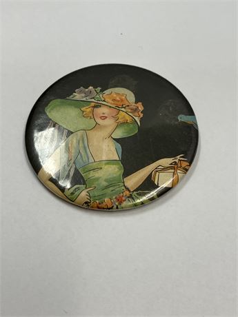Vintage purse, vanity mirror