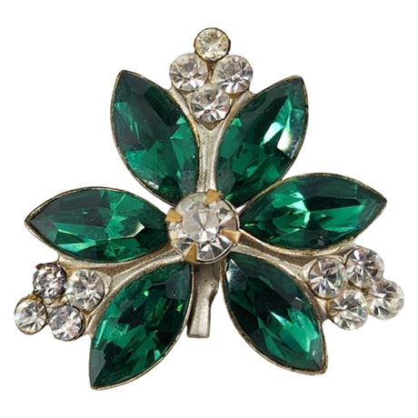 Vintage Rhinestone Flower Brooch