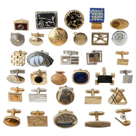 Large Lot Vintage Single Cufflinks