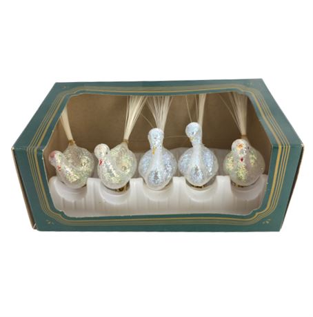 VTG Hand-blown Glass Swan, Clip-on Ornaments