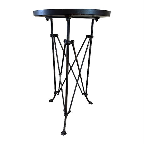 Creative Co-op Round Metal Accent Table in Black
