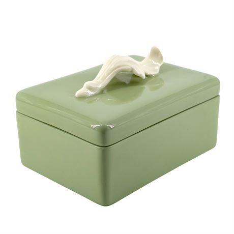 Vintage Lenox Celadon Porcelain Cigarette Box