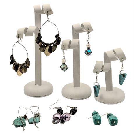 Lot of 6 Artisan-Made Dangle Earrings