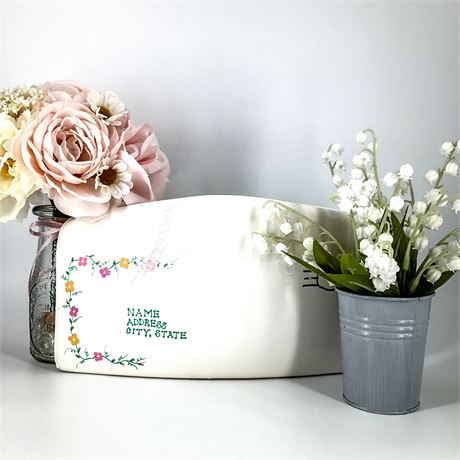 Vintage Ceramic Envelope Vase – Floral “To/From” Design and Arrangements