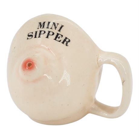 Vintage Risqué "Mini Sipper" Small Ceramic Boob Mug