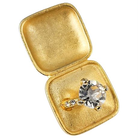 Vintage MJ ENT Engagement Ring Lapel Pin