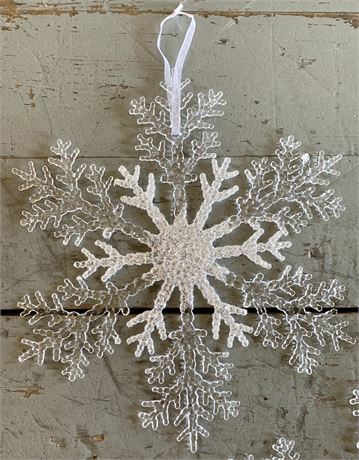 3 X-Large 12” Sparkling Snowflake Ornaments