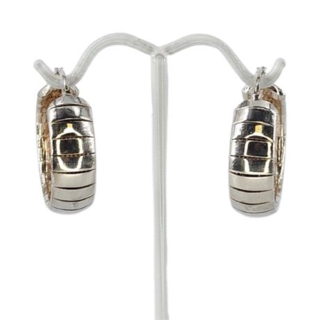 Milor Sterling Silver Segmented Hoop Earrings