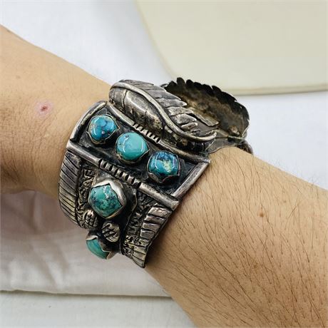 EARLY 114g Navajo Sterling Cuff Bracelet